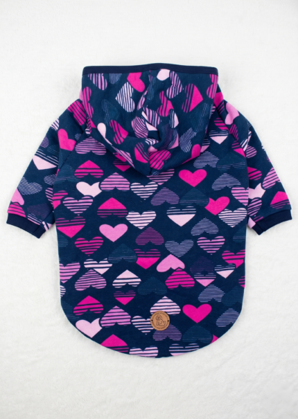 Buzo Frisa Corazones con Capucha