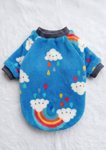Buzo Soft Celeste Nubes y Arcoiris
