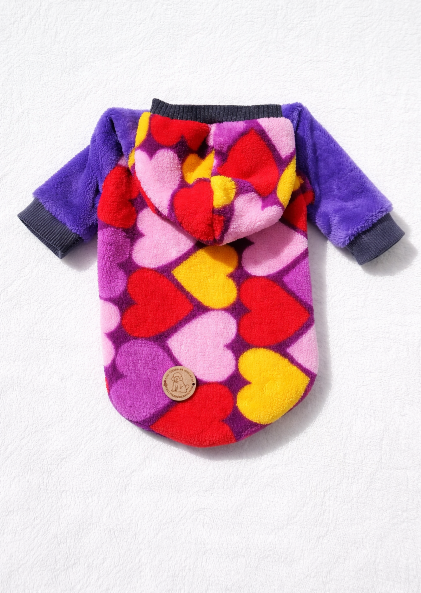 buzo soft corazones rosa violeta capucha Buzo Soft Corazones con Capucha - Image 1