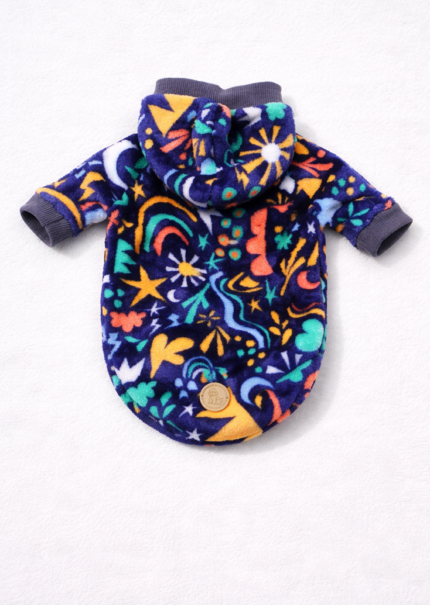 Buzo Soft Azul Formas con Capucha
