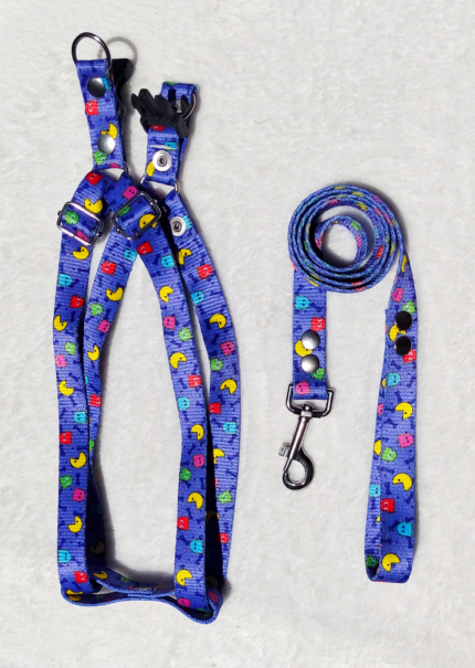 conjunto pretal + correa pac man